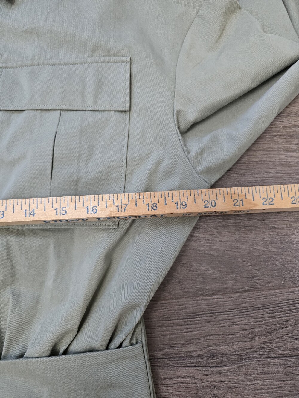 Mare Mare Long-Sleeve Utility Romper Anthropologie khaki Medium - Picture 9 of 15